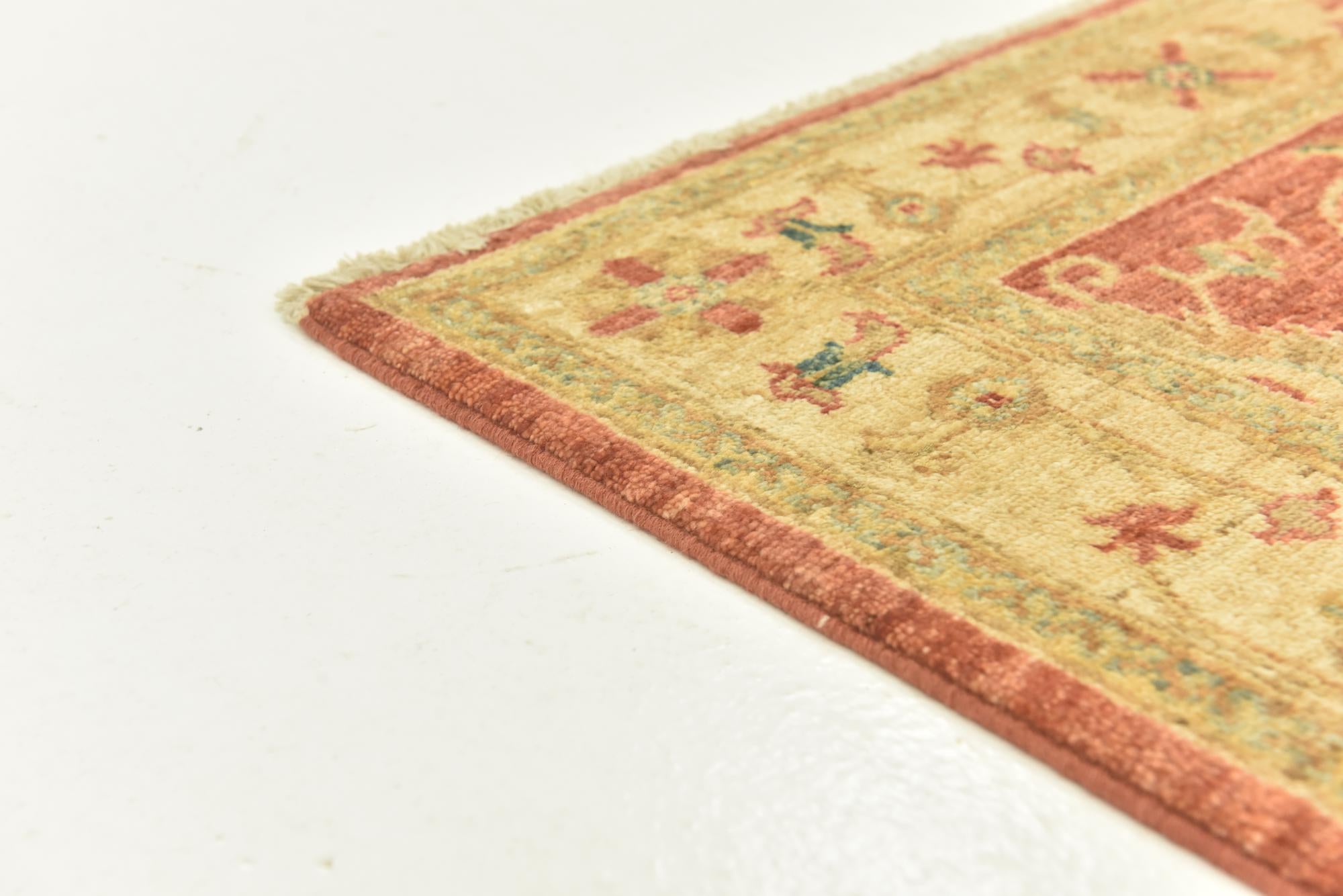 2' 8 x 9' 2 Hand Knotted Peshawar Ziegler Runner Rug
