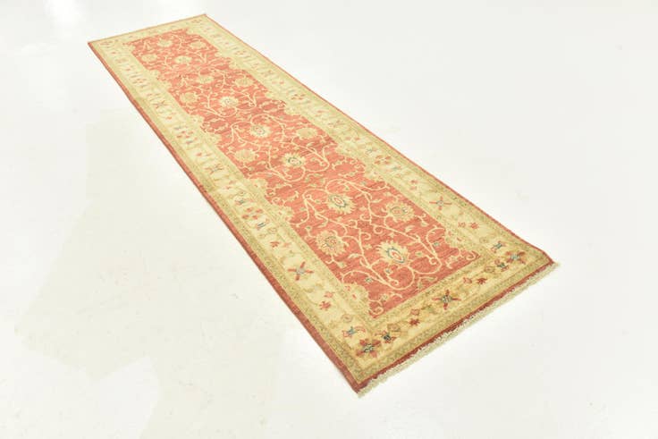 Detail image of 2' 8 x 9' 10 Hand Knotted Peshawar Ziegler Runner Rug