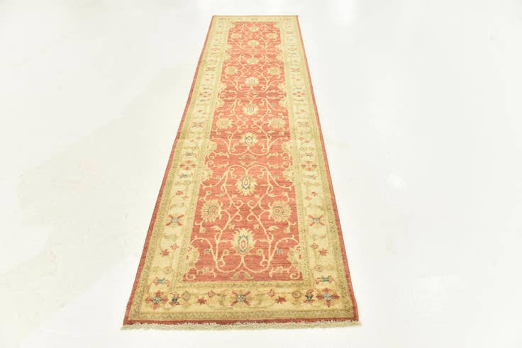 Detail image of 2' 8 x 9' 10 Hand Knotted Peshawar Ziegler Runner Rug