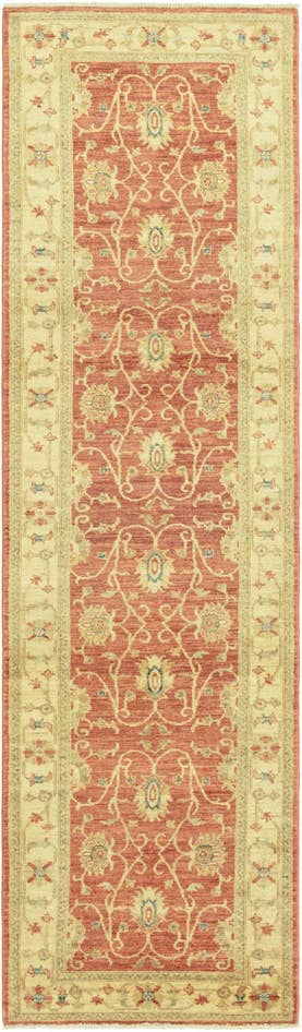 Detail image of 2' 8 x 9' 10 Hand Knotted Peshawar Ziegler Runner Rug