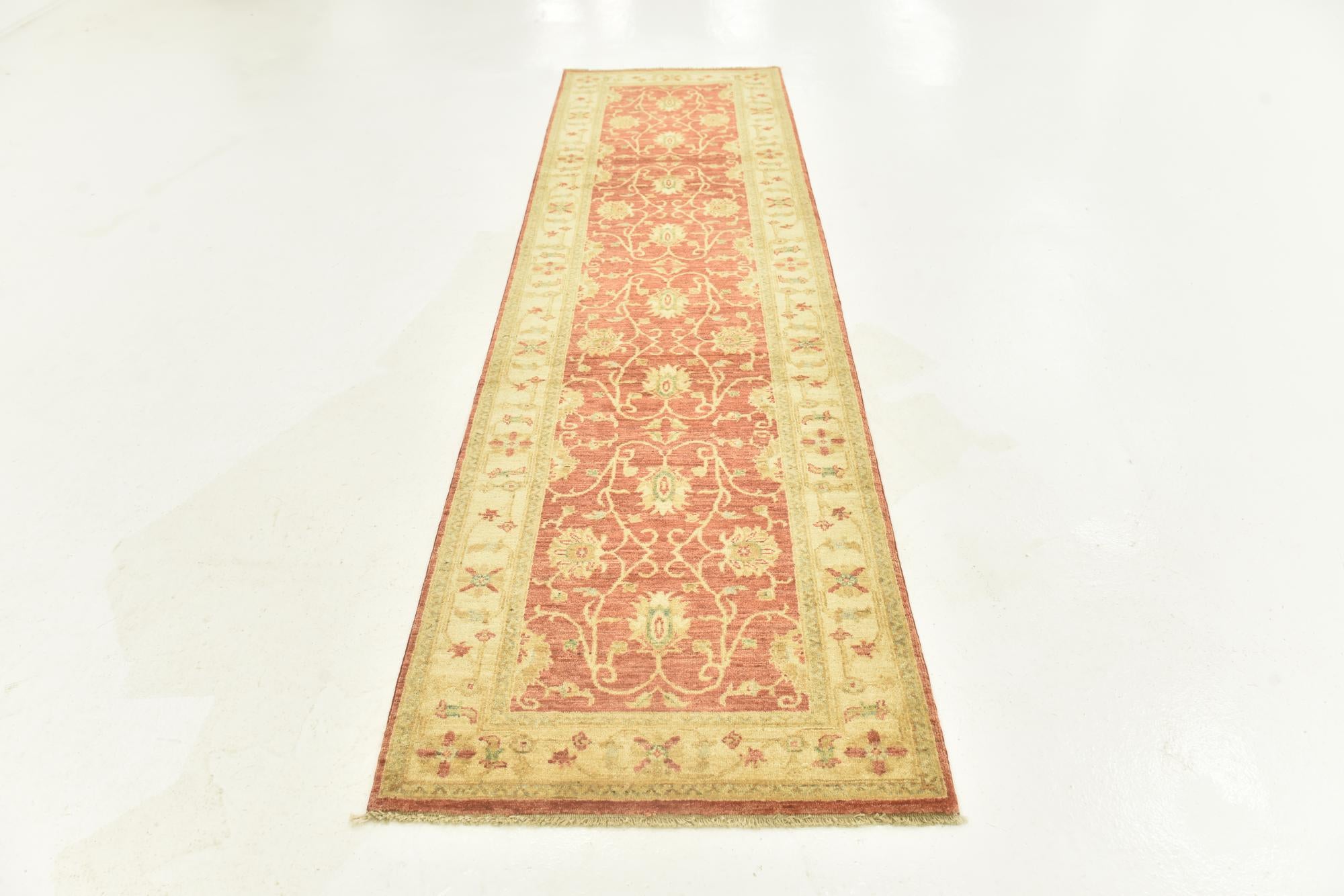 2' 8 x 9' 6 Hand Knotted Peshawar Ziegler Runner Rug