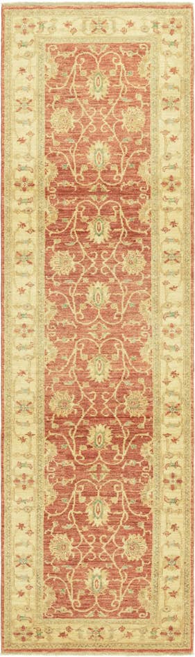 Detail image of 2' 8 x 9' 6 Hand Knotted Peshawar Ziegler Runner Rug