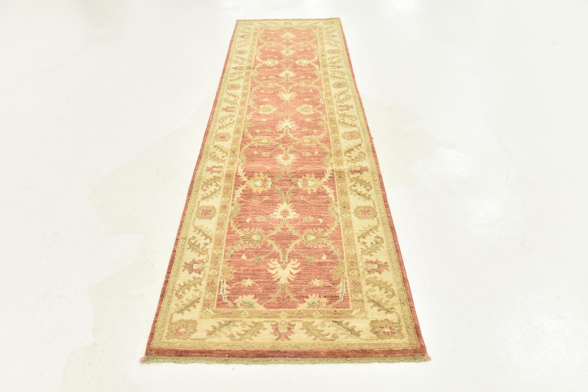 2' 8 x 9' 8 Hand Knotted Peshawar Ziegler Runner Rug