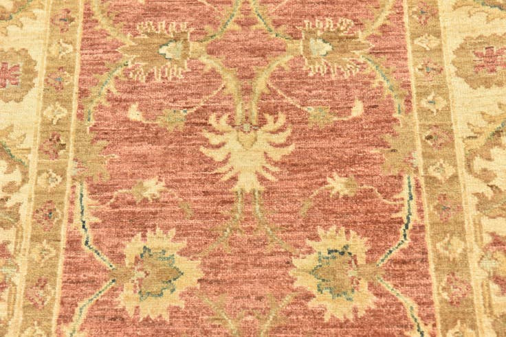 Detail image of 2' 8 x 9' 8 Hand Knotted Peshawar Ziegler Runner Rug