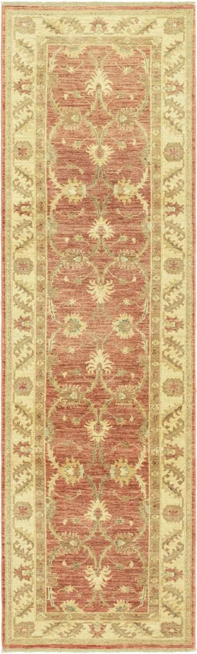 Detail image of 2' 8 x 9' 8 Hand Knotted Peshawar Ziegler Runner Rug
