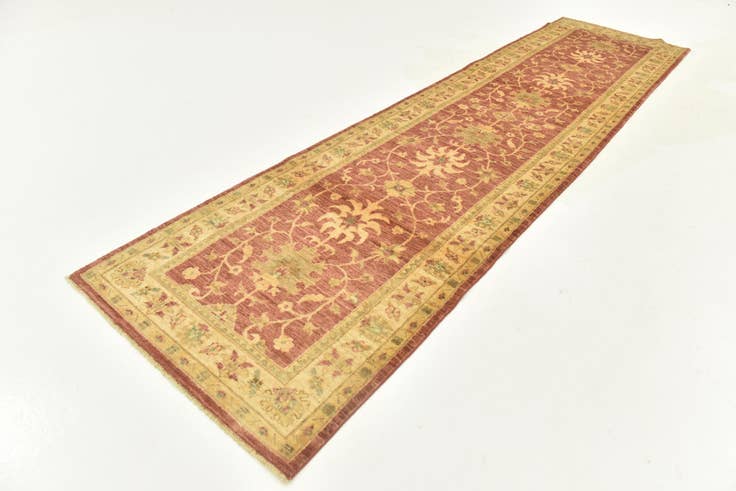 Detail image of 2' 8 x 10' 7 Hand Knotted Peshawar Ziegler Runner Rug