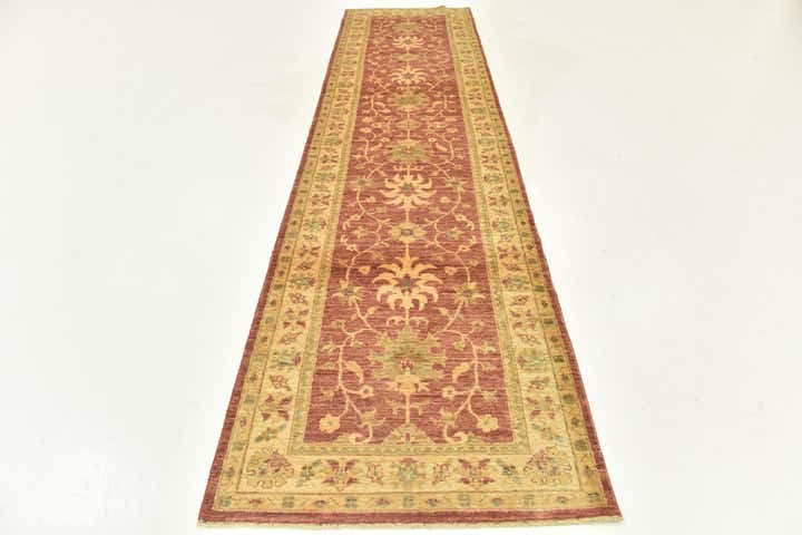 2' 8 x 10' 7 Hand Knotted Peshawar Ziegler Runner Rug