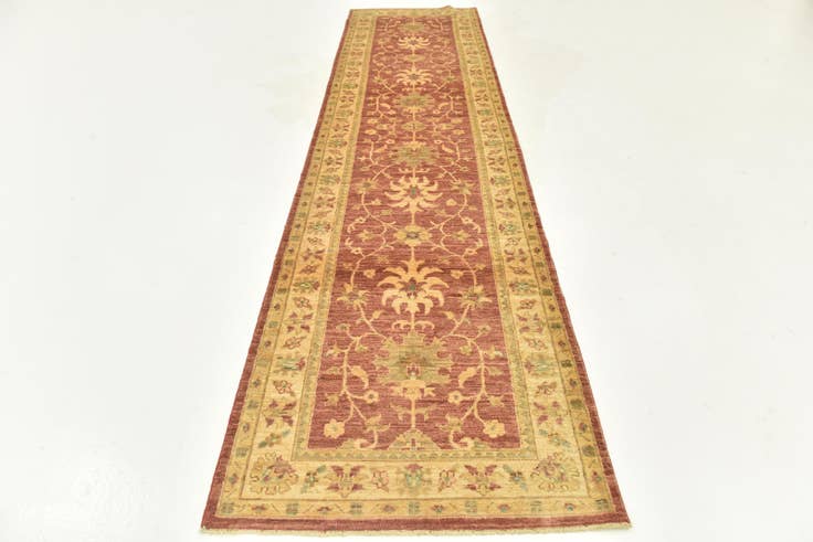 Detail image of 2' 8 x 10' 7 Hand Knotted Peshawar Ziegler Runner Rug