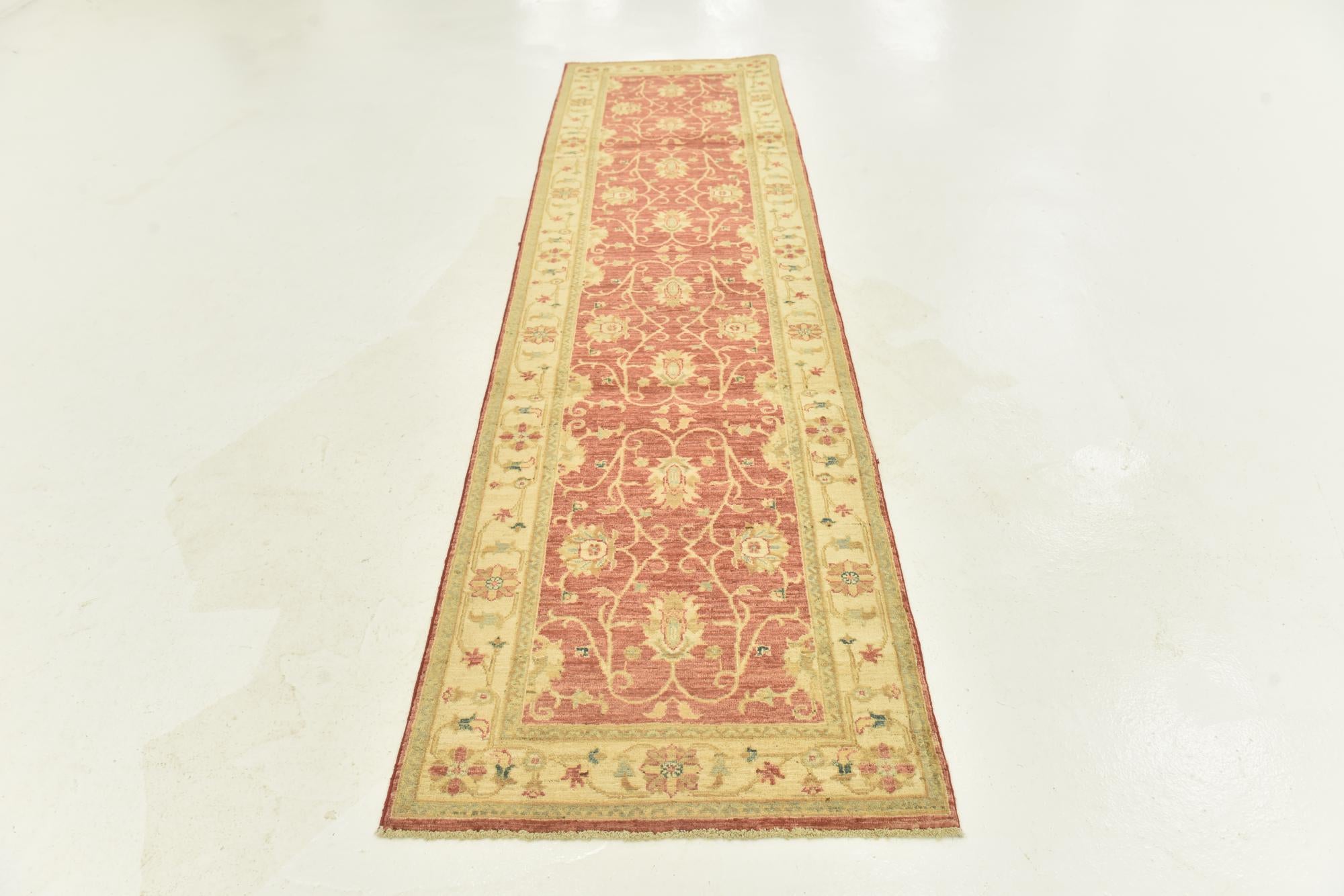 2' 7 x 9' 8 Hand Knotted Peshawar Ziegler Runner Rug