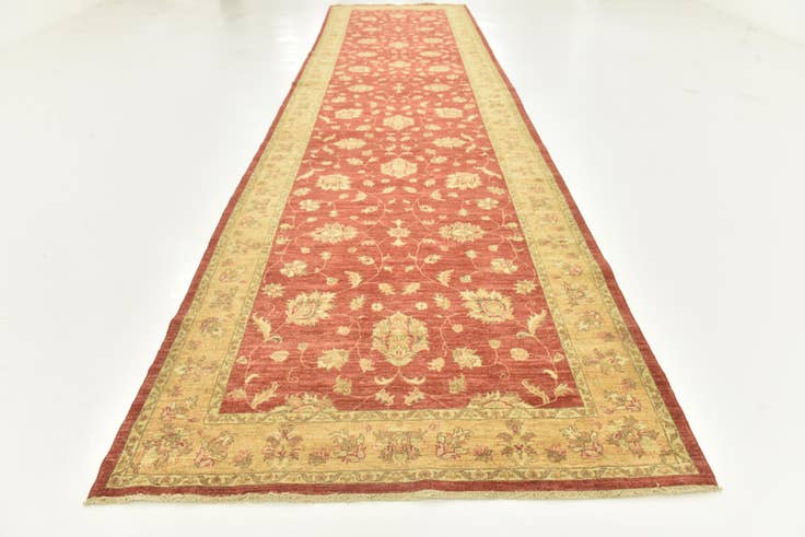 Detail image of 4' 10 x 19' 3 Hand Knotted Peshawar Ziegler Runner Rug