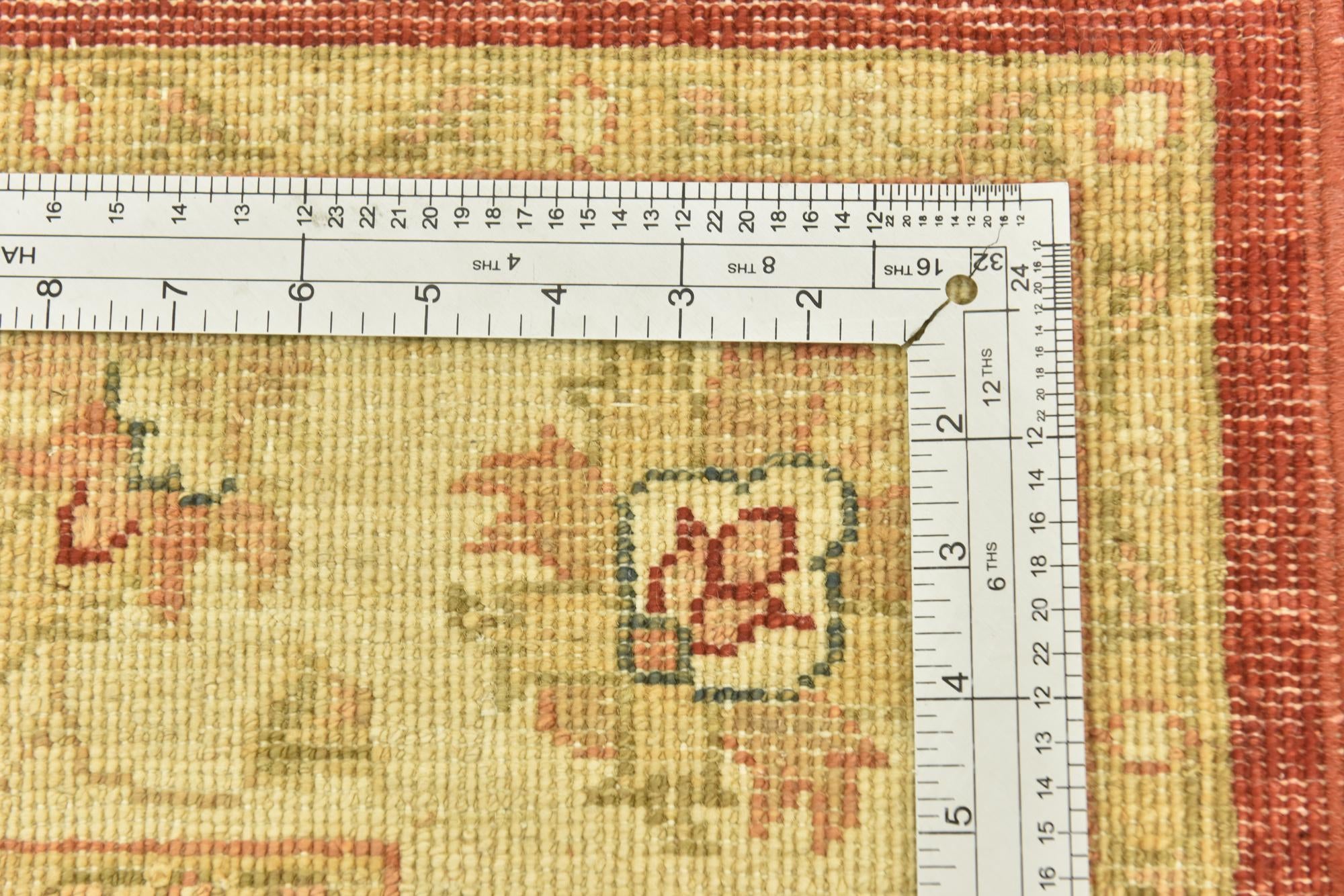 3' 9 x 9' 8 Hand Knotted Peshawar Ziegler Runner Rug
