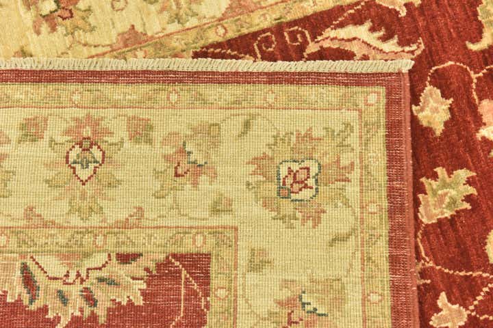 3' 9 x 9' 8 Hand Knotted Peshawar Ziegler Runner Rug