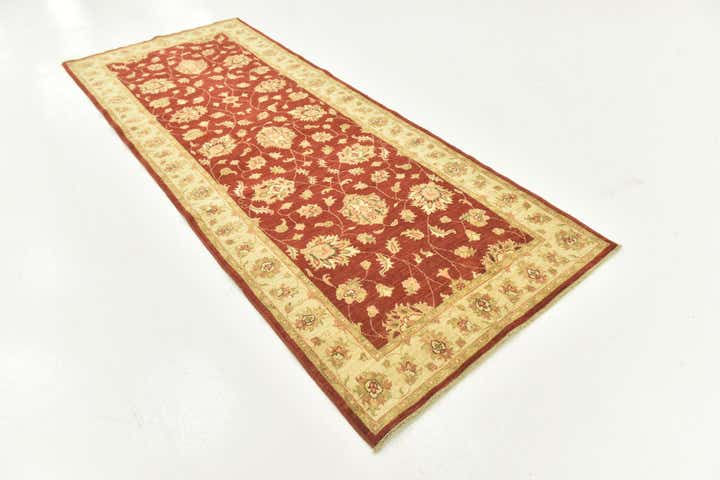 3' 9 x 9' 8 Hand Knotted Peshawar Ziegler Runner Rug