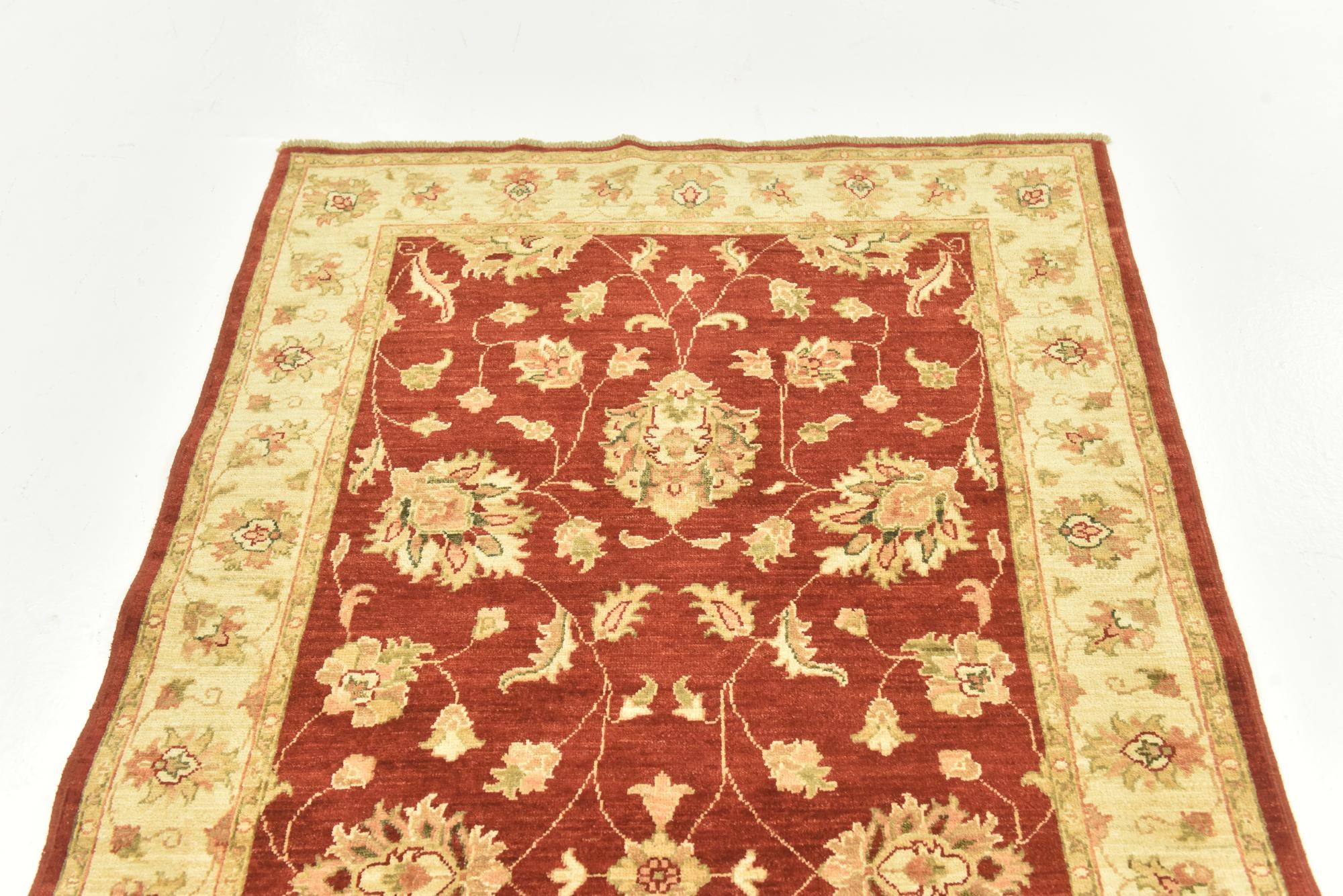 3' 9 x 9' 8 Hand Knotted Peshawar Ziegler Runner Rug