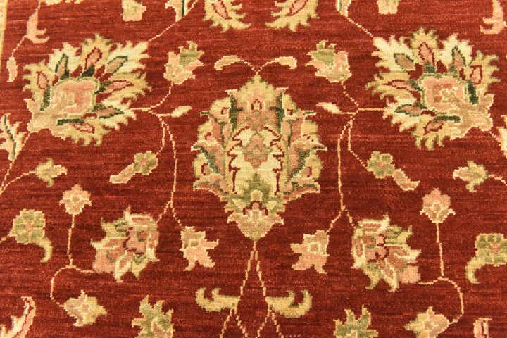 3' 9 x 9' 8 Hand Knotted Peshawar Ziegler Runner Rug
