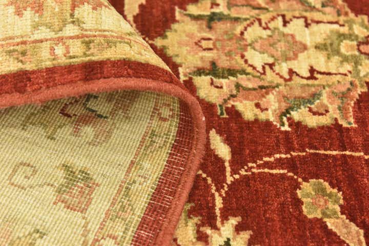 3' 9 x 9' 8 Hand Knotted Peshawar Ziegler Runner Rug