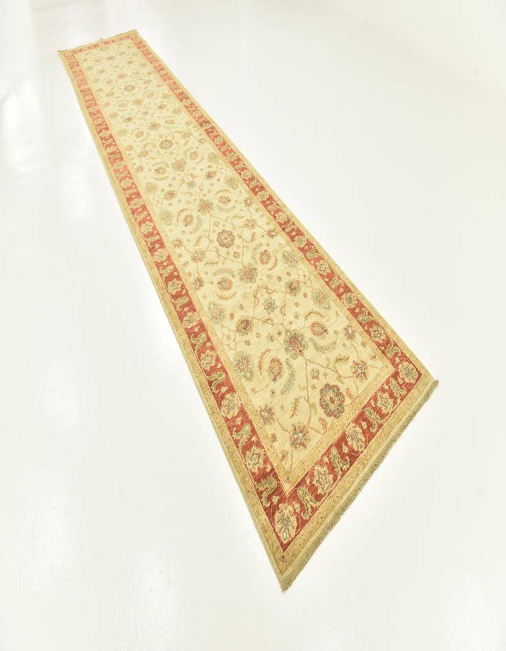 Detail image of 3' 10 x 17' 5 Hand Knotted Peshawar Ziegler Runner Rug