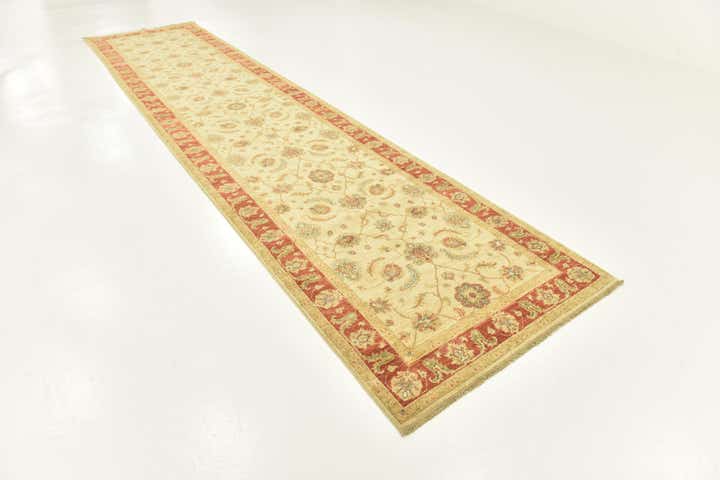 3' 10 x 17' 5 Hand Knotted Peshawar Ziegler Runner Rug