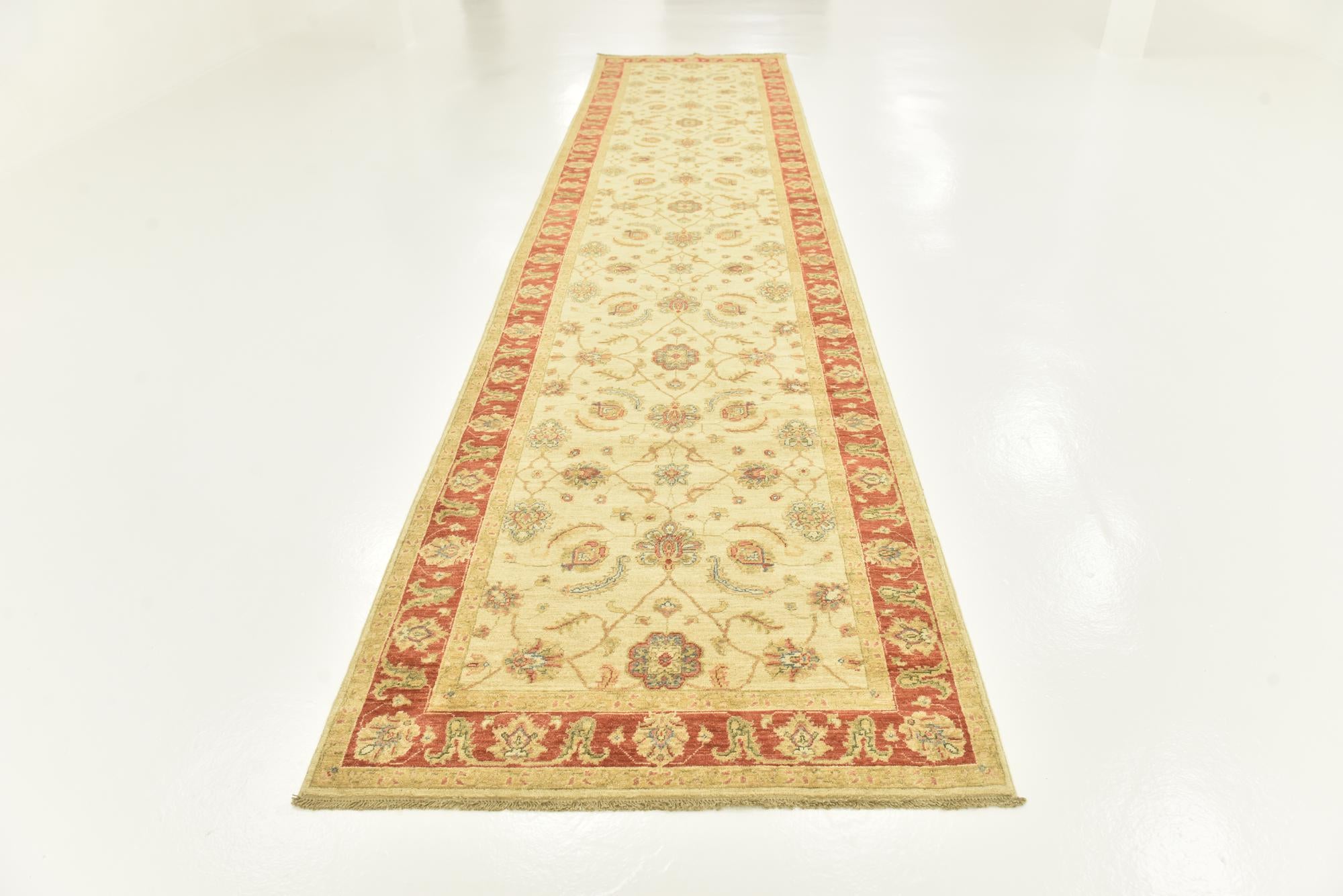 3' 10 x 17' 5 Hand Knotted Peshawar Ziegler Runner Rug