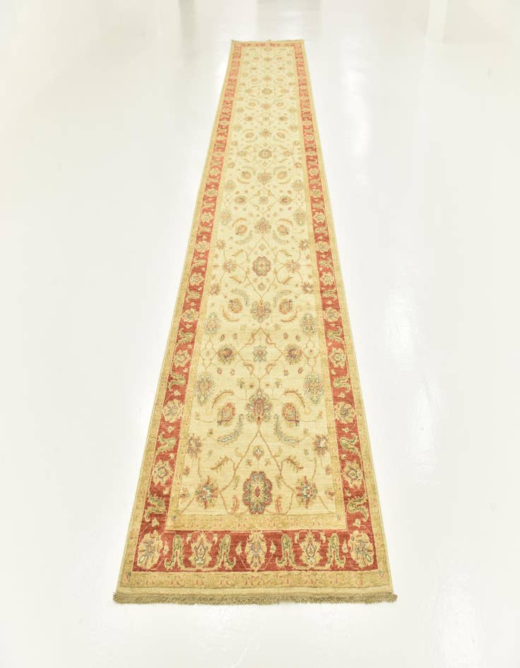 Detail image of 3' 10 x 17' 5 Hand Knotted Peshawar Ziegler Runner Rug
