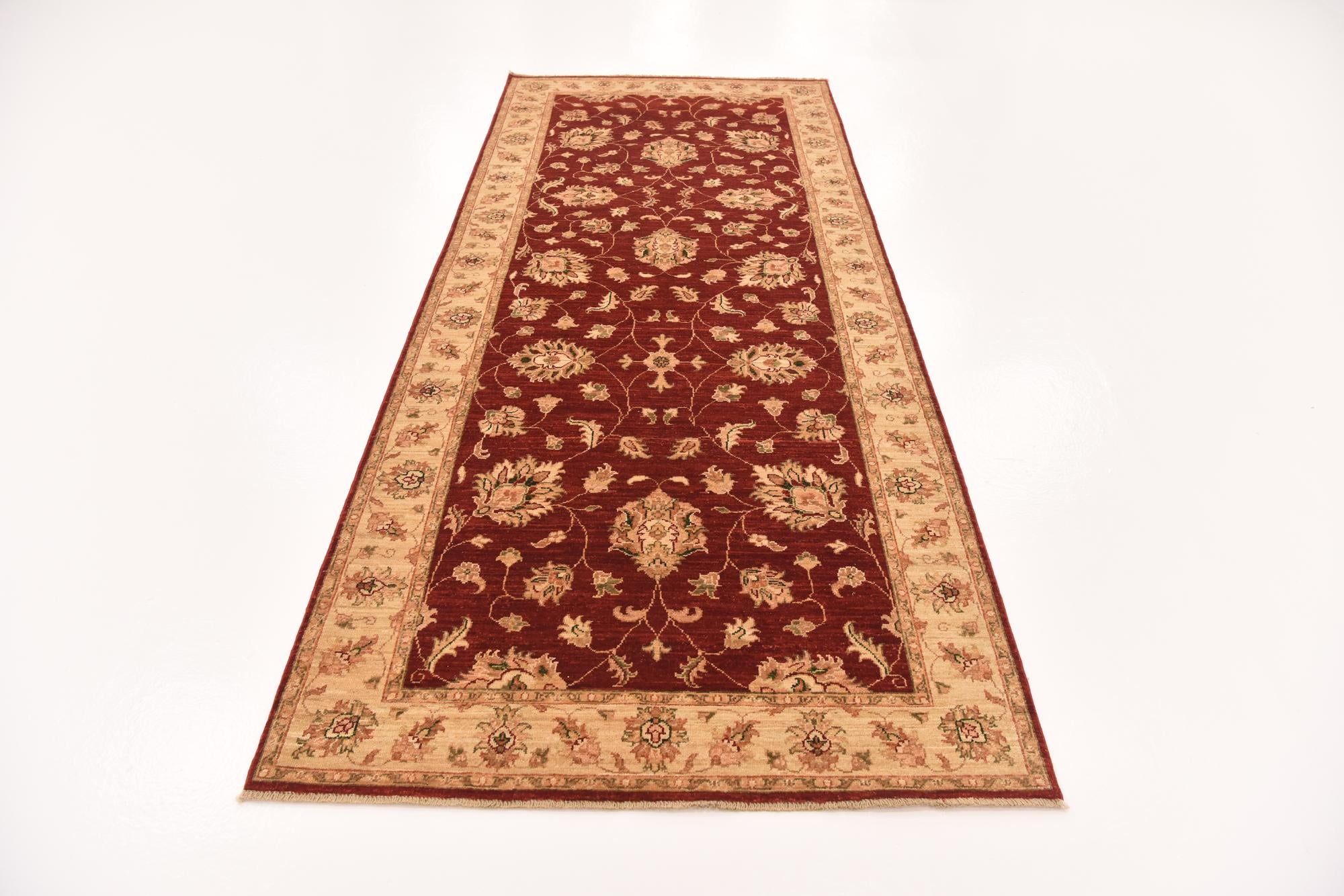 4' x 9' 8 Hand Knotted Peshawar Ziegler Runner Rug
