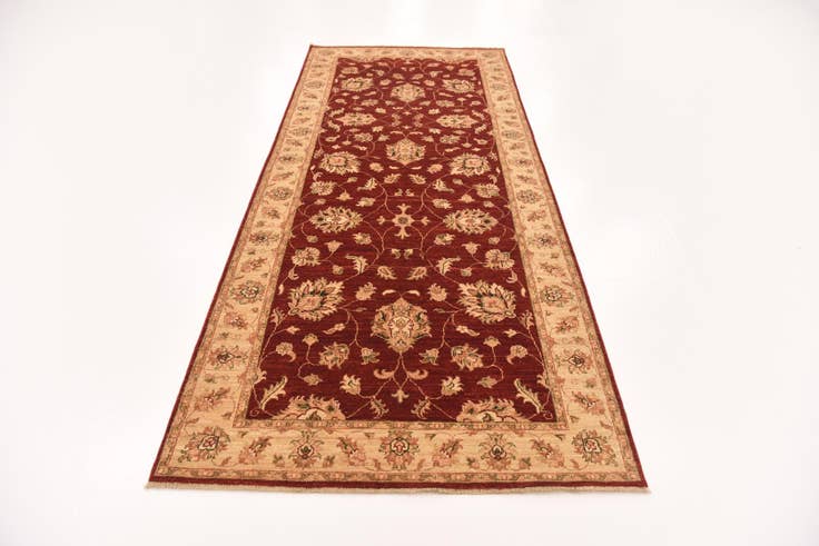 Detail image of 4' x 9' 8 Hand Knotted Peshawar Ziegler Runner Rug