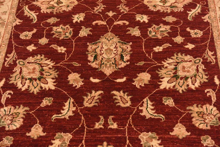 Detail image of 4' x 9' 8 Hand Knotted Peshawar Ziegler Runner Rug