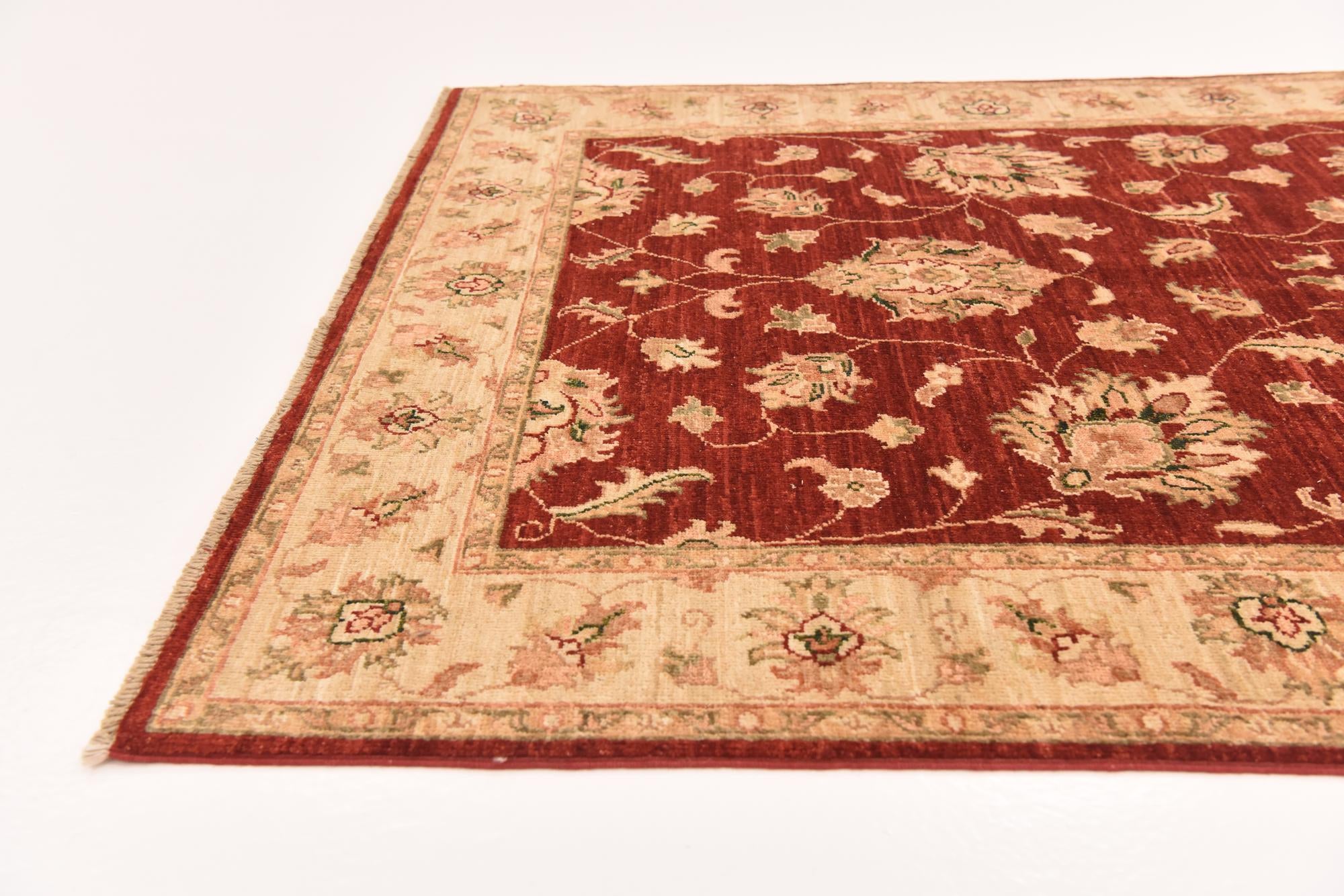 4' x 9' 8 Hand Knotted Peshawar Ziegler Runner Rug
