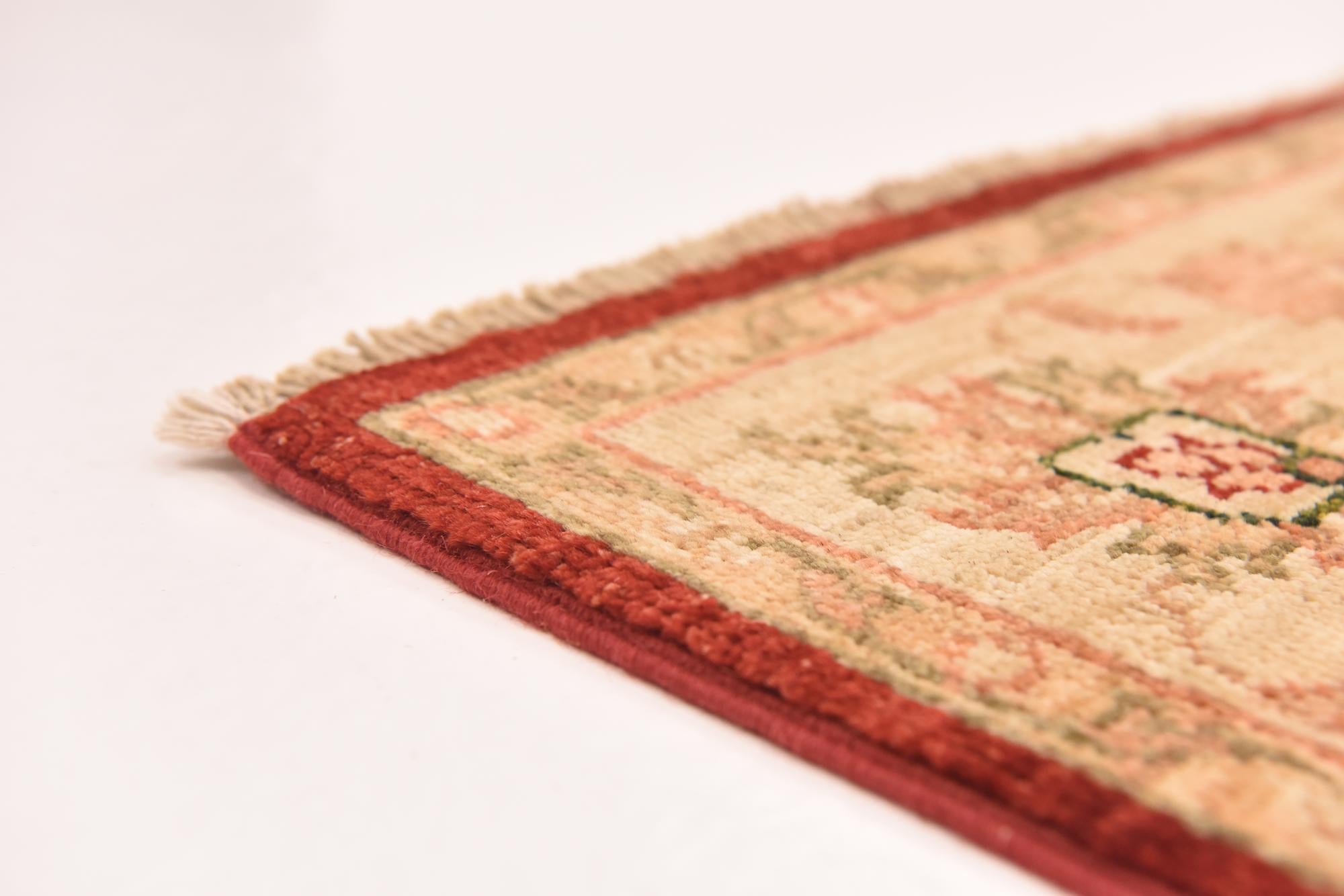 4' x 9' 8 Hand Knotted Peshawar Ziegler Runner Rug