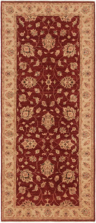 Detail image of 4' x 9' 8 Hand Knotted Peshawar Ziegler Runner Rug