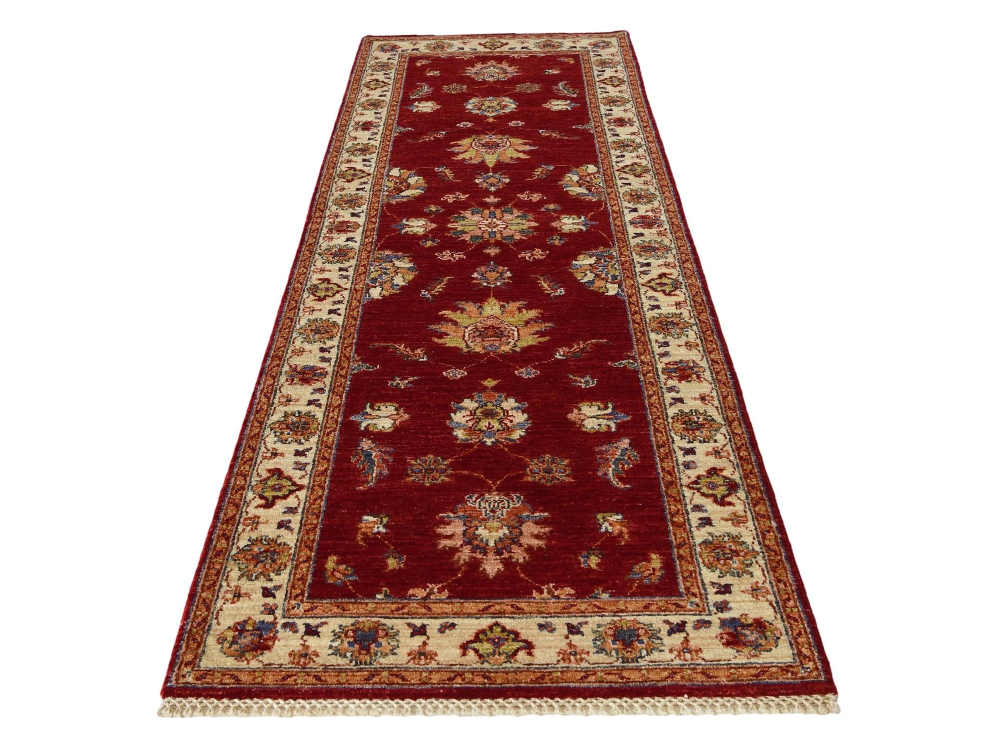2' 8 x 8' 4 Hand Knotted Peshawar Ziegler Runner Rug