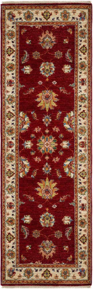 2' 8 x 8' 4 Hand Knotted Peshawar Ziegler Runner Rug