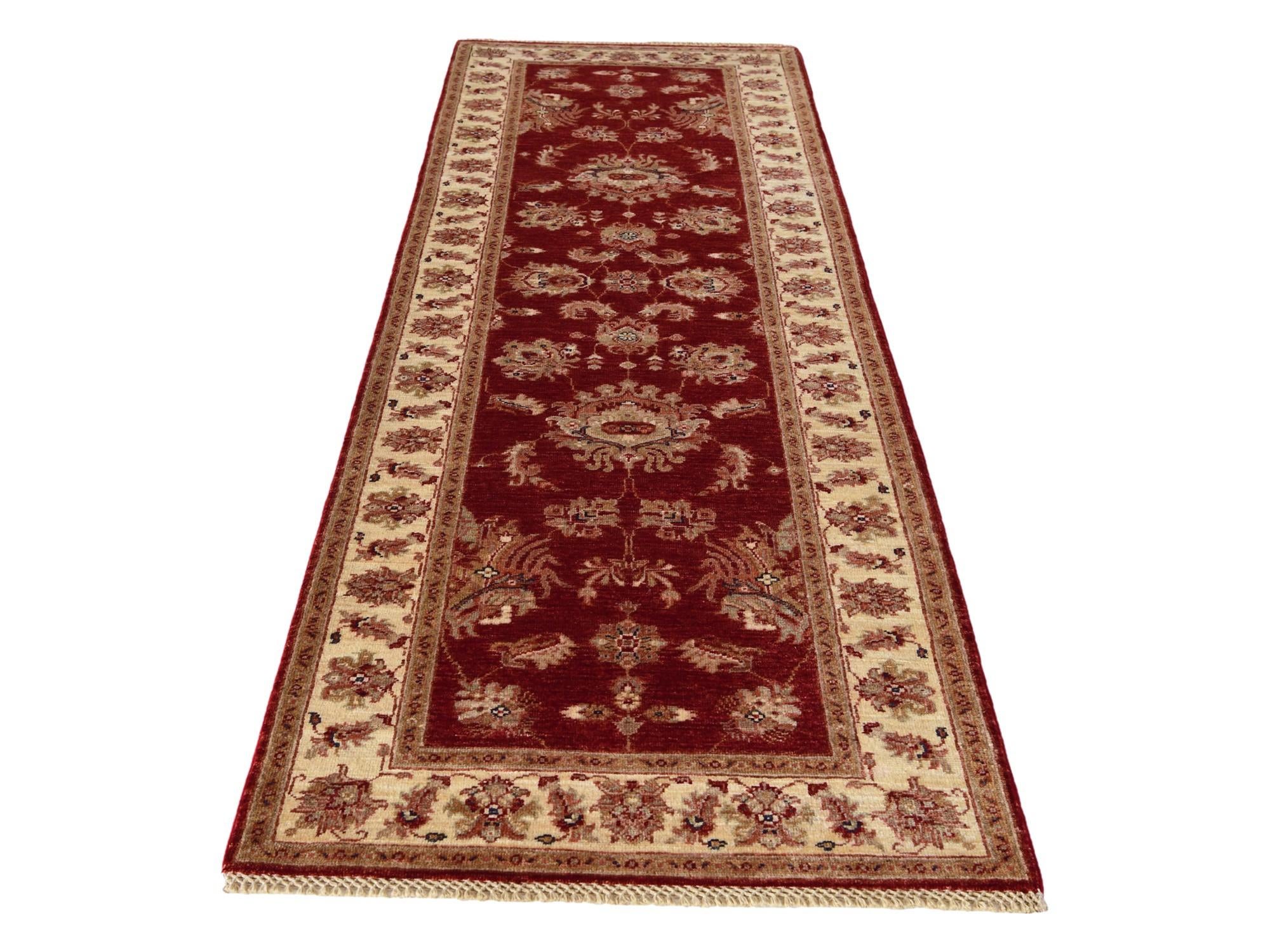 2' 9 x 8' 8 Hand Knotted Peshawar Ziegler Runner Rug