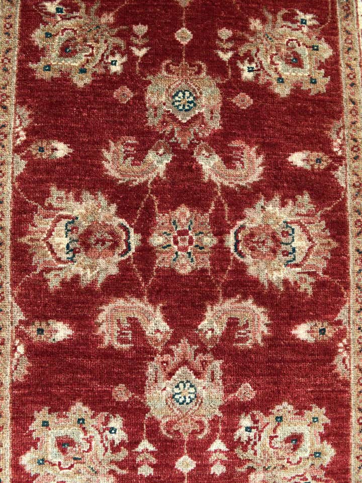 2' 9 x 8' 8 Hand Knotted Peshawar Ziegler Runner Rug
