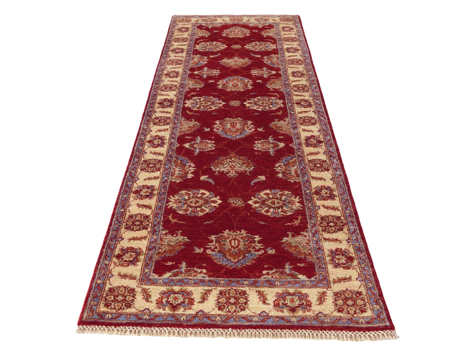2' 8 x 8' 8 Hand Knotted Peshawar Ziegler Runner Rug