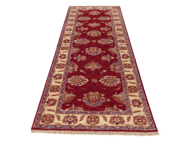 Detail image of 2' 8 x 8' 8 Hand Knotted Peshawar Ziegler Runner Rug