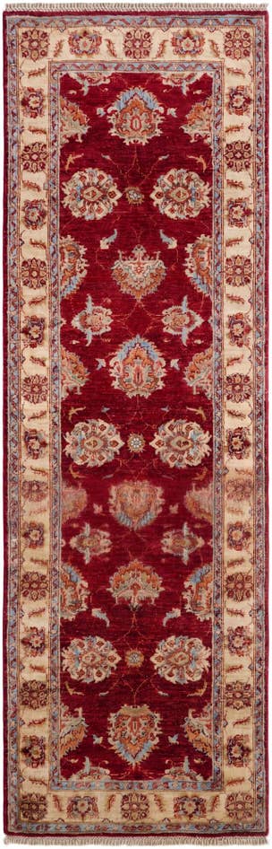 Detailansicht von 80cm x 265cm Handgeknüpft Peshawar Ziegler Läufer Teppich