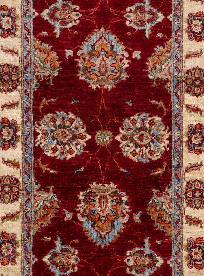 Detail image of 2' 7 x 8' 8 Hand Knotted Peshawar Ziegler Runner Rug