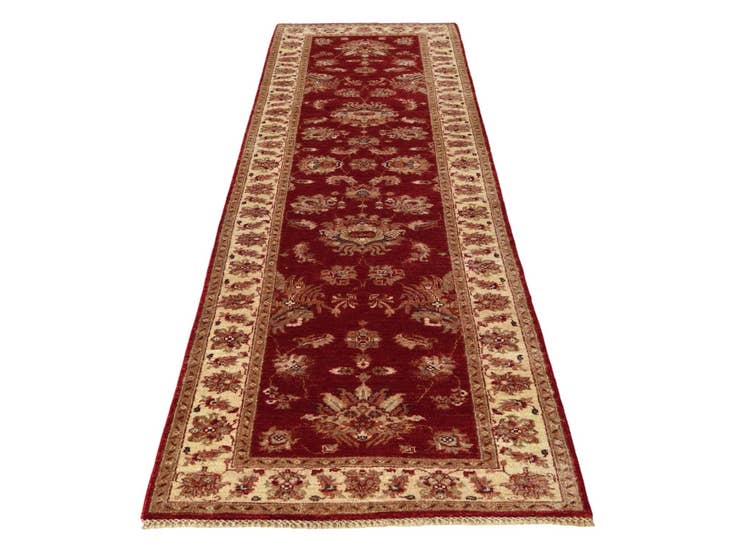 Detail image of 2' 8 x 9' 10 Hand Knotted Peshawar Ziegler Runner Rug