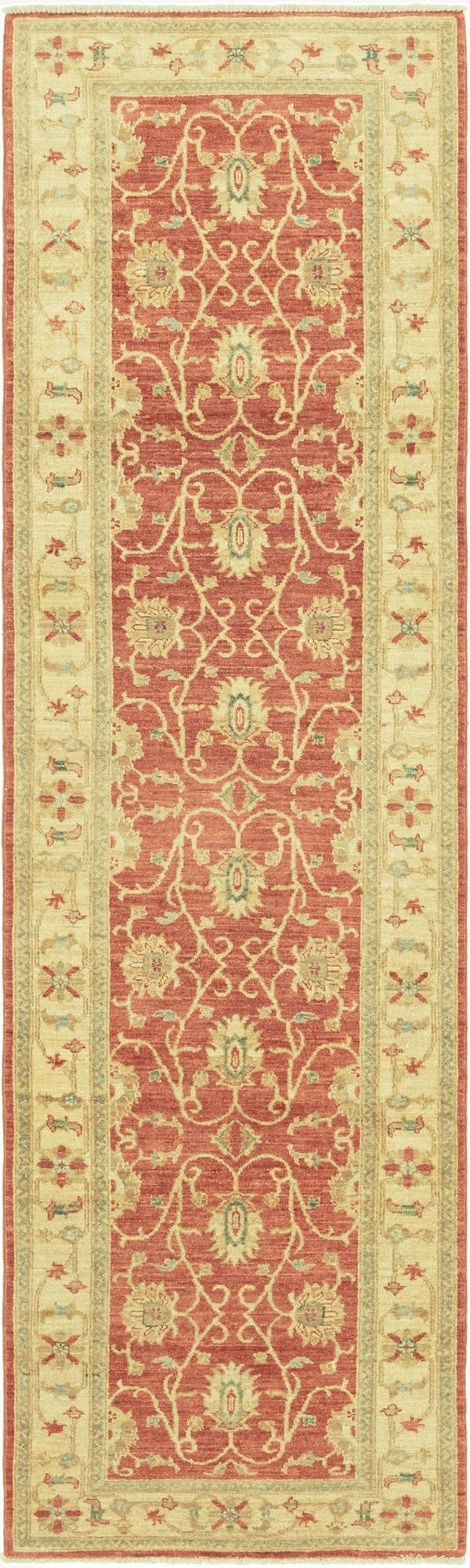2' 8 x 9' 5  Hand Knotted Peshawar Ziegler Runner Rug