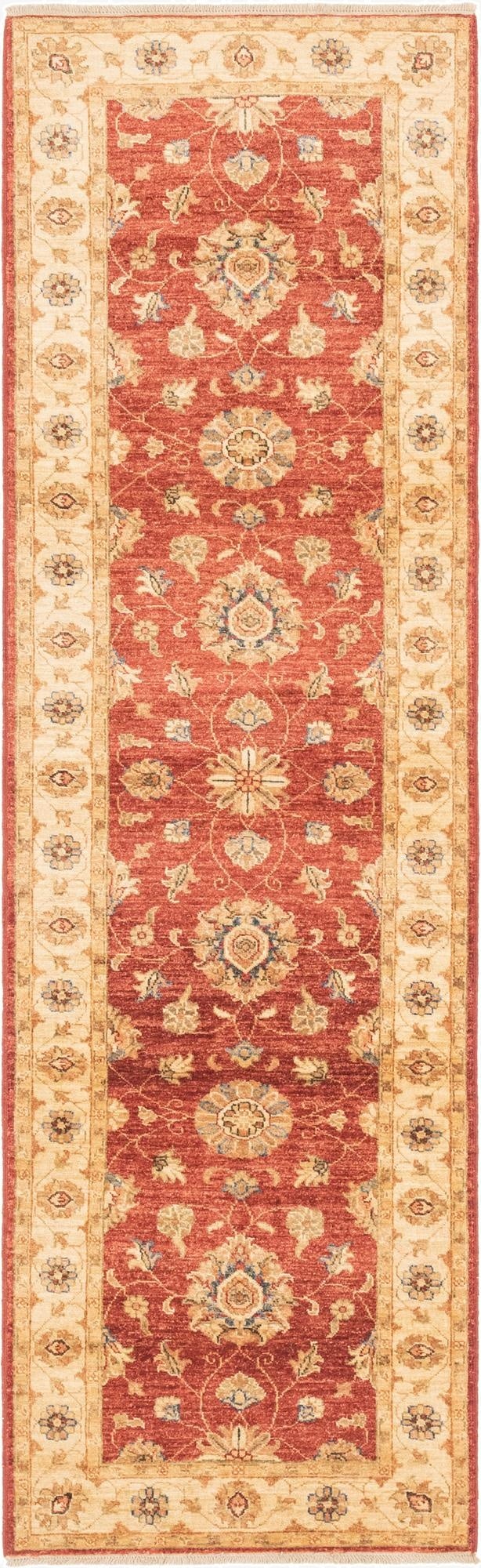 2' 9 x 9' 6  Hand Knotted Peshawar Ziegler Runner Rug