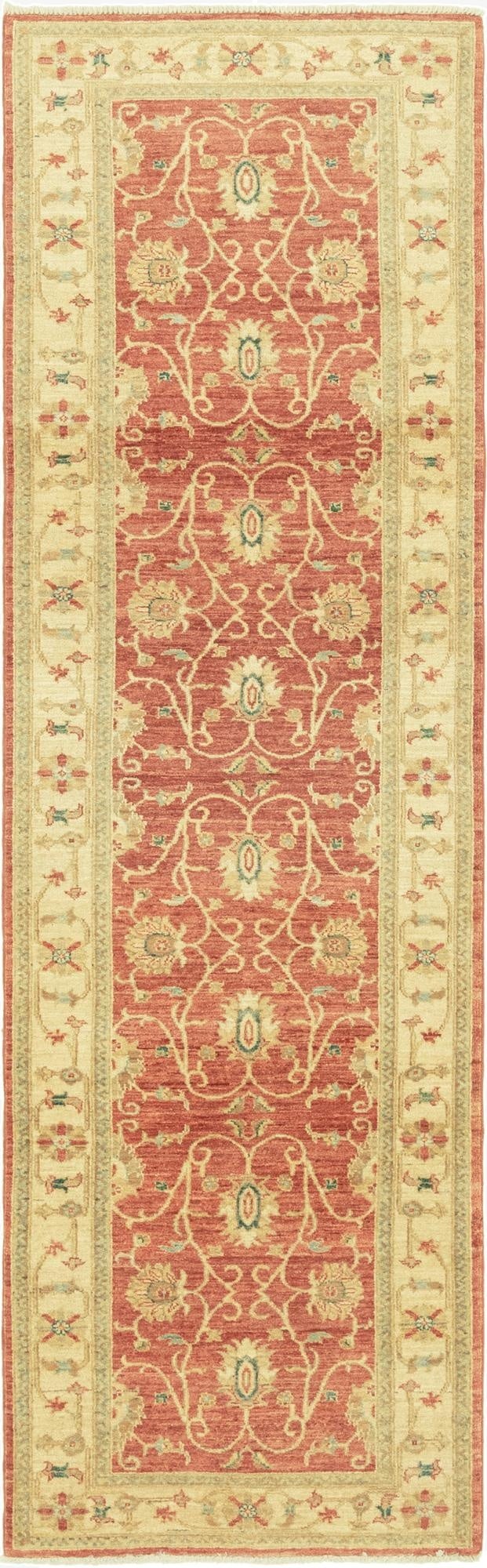 2' 8 x 9' 2  Hand Knotted Peshawar Ziegler Runner Rug