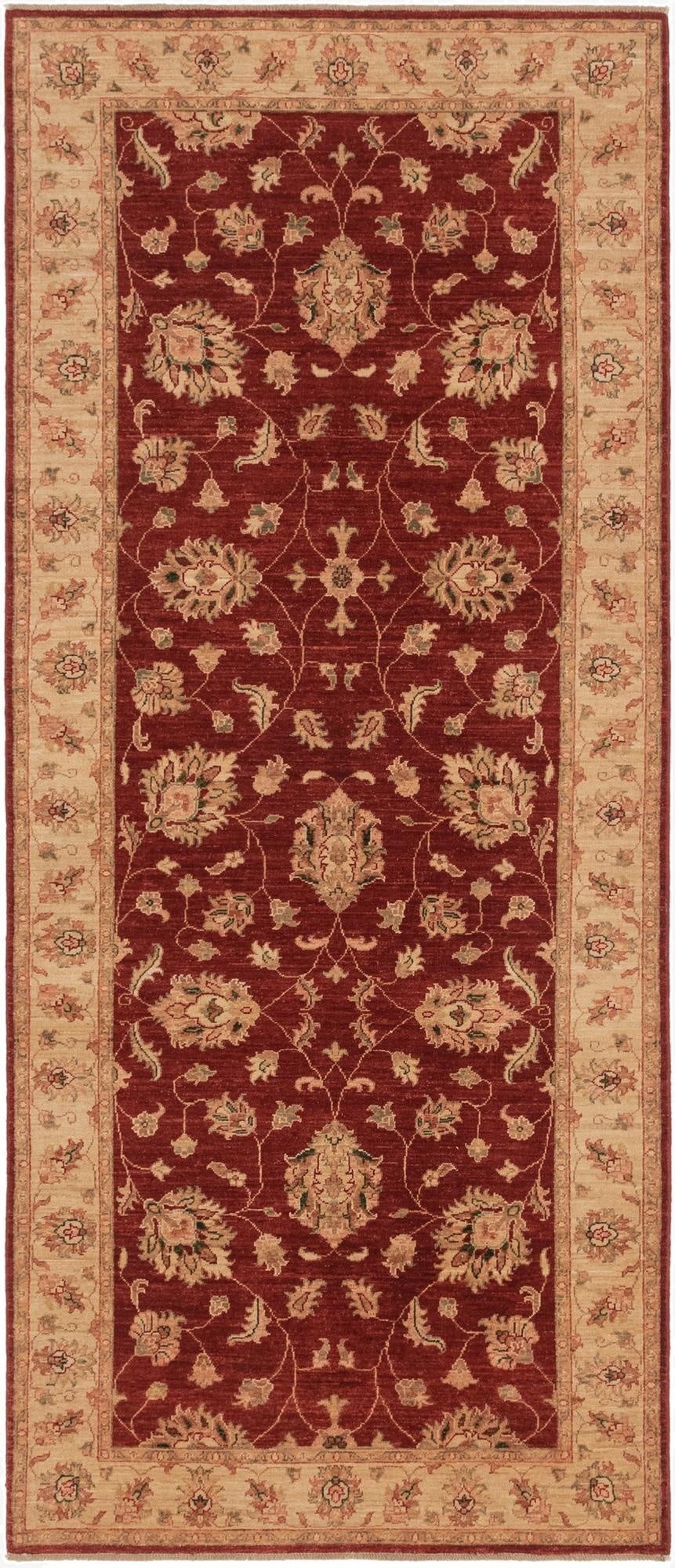 4' x 9' 8  Hand Knotted Peshawar Ziegler Runner Rug