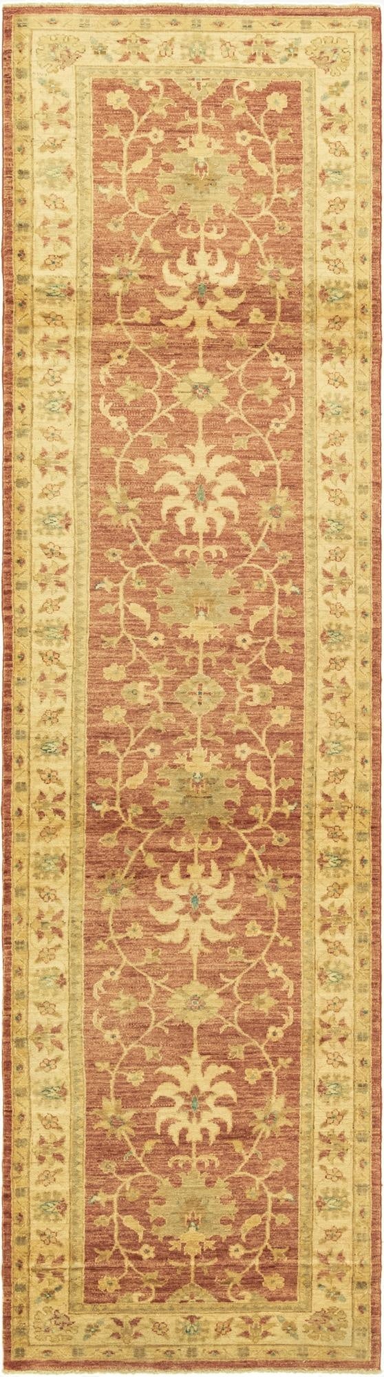 2' 8 x 10' 7  Hand Knotted Peshawar Ziegler Runner Rug