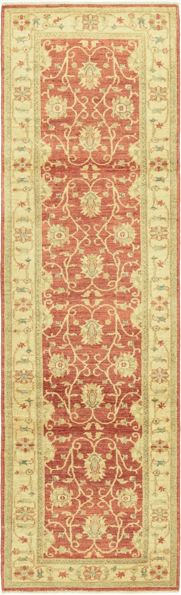 2' 9 x 9' 8  Hand Knotted Peshawar Ziegler Runner Rug