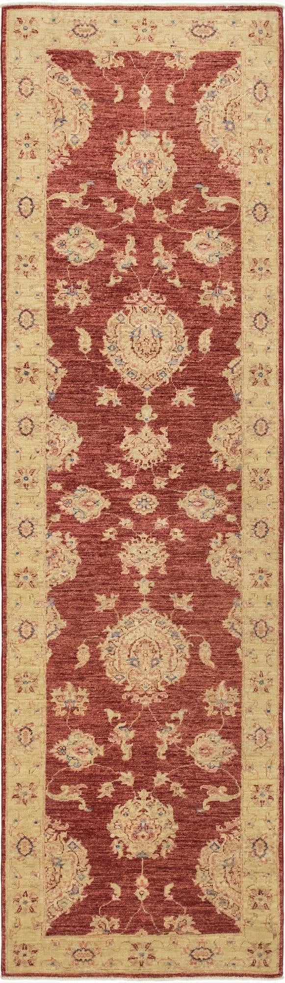 2' 8 x 9' 10  Hand Knotted Peshawar Ziegler Runner Rug
