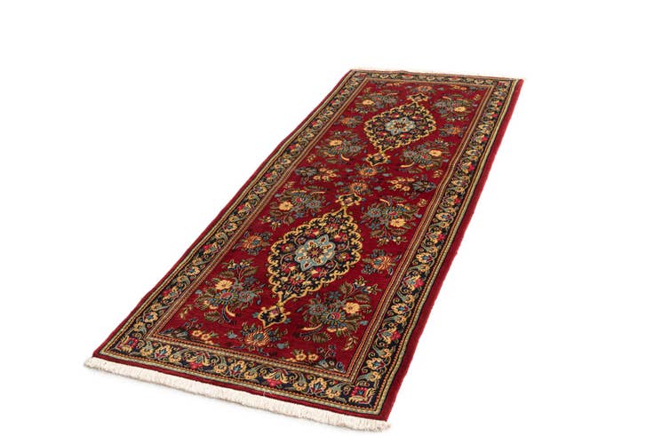 Detail image of 2' 9 x 6' 9 Hand Knotted Qom Persian Runner Rug