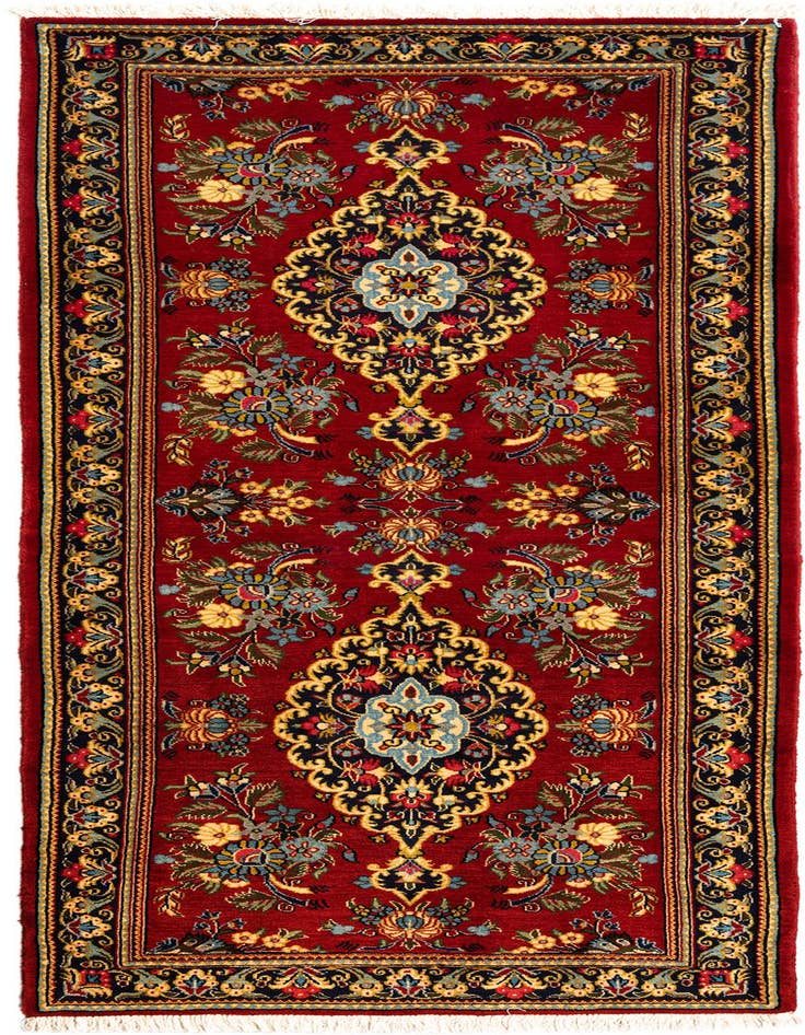 Detail image of 2' 9 x 6' 9 Hand Knotted Qom Persian Runner Rug