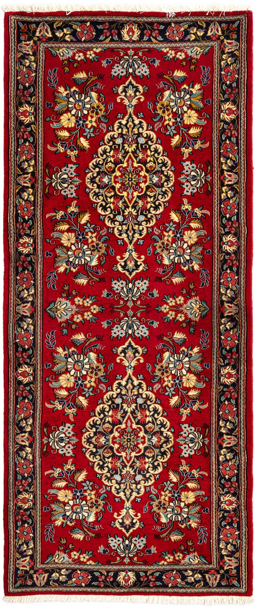 2' 9 x 6' 7 Hand Knotted Qom Persian Runner Rug