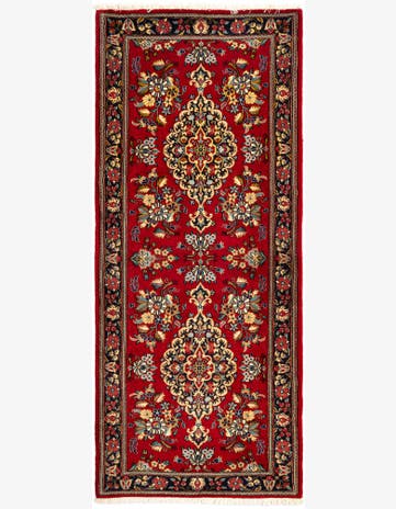 2' 9 x 6' 7 Hand Knotted Qom Persian Runner Rug